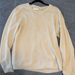 Lucky Brand Textured Cream Crew Neck Sweater